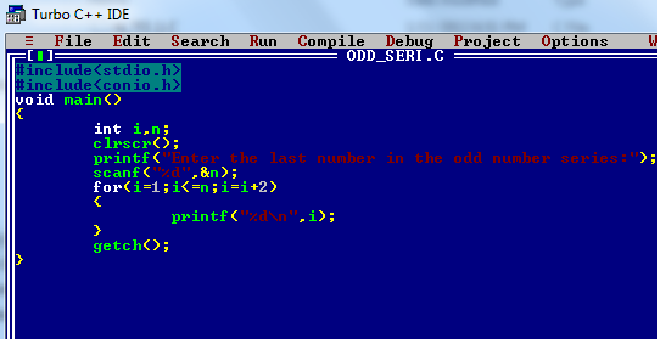 program to print odd numbers in qbasic